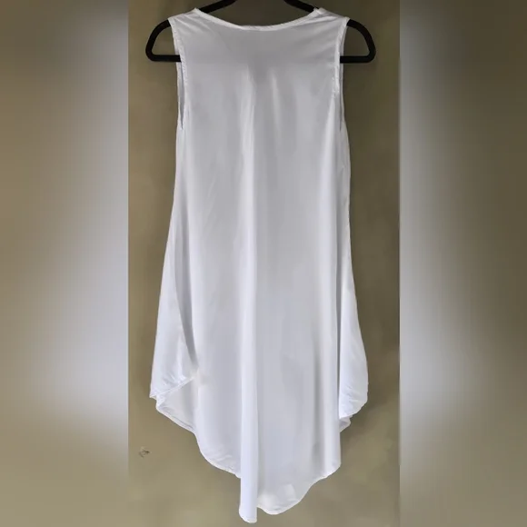 Essence | Sleeveless White Button-Down Dress, Ptp 21" - Picture 7 of 13